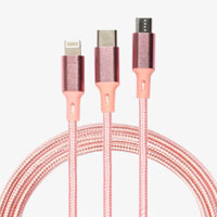 1 Metre 3 in 1 Cable - Pink