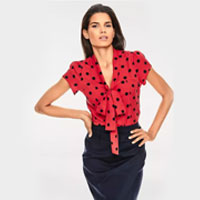 Polka Dot Blouse With A Bow