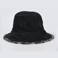 Black Frayed Hem Hat for Women