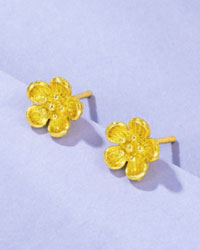 Retro Floral Gold Plated Earrings 