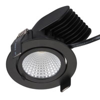Domus Scoop Adjustable LED Downlight Round Matt Black 