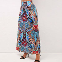 High Waist Tribal Print Multi Color Skirt