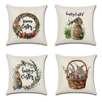 Happy Easter Set of 4 Linen Pillow Cover