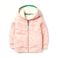 Shaggy-Lined Hoodie - Provence Dusty Pink Multi Spot